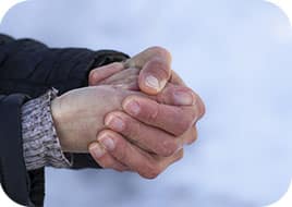 Soins de la peau avec le froid